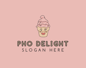 Melting Ice Cream Cone  logo design