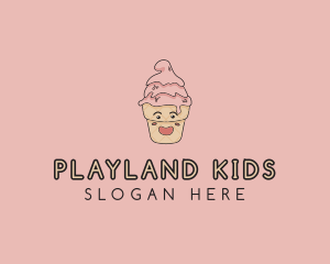 Melting Ice Cream Cone  logo design