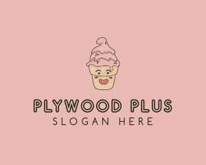 Melting Ice Cream Cone  logo design