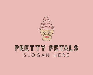 Melting Ice Cream Cone  logo design