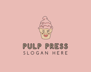 Melting Ice Cream Cone  logo design