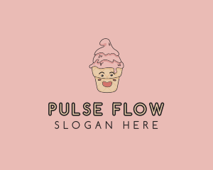 Melting Ice Cream Cone  logo design