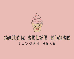 Melting Ice Cream Cone  logo design