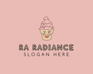 Melting Ice Cream Cone  logo design