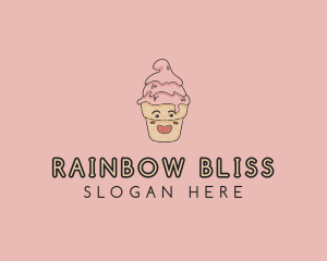 Melting Ice Cream Cone  logo design