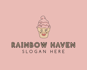 Melting Ice Cream Cone  logo design