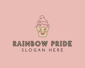 Melting Ice Cream Cone  logo design