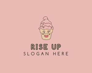 Melting Ice Cream Cone  logo design