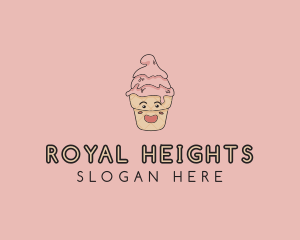 Melting Ice Cream Cone  logo design