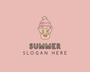 Melting Ice Cream Cone  logo design