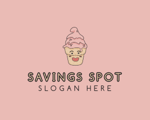 Melting Ice Cream Cone  logo design