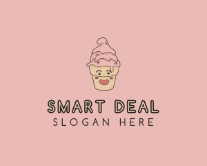 Melting Ice Cream Cone  logo design