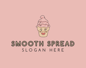 Melting Ice Cream Cone  logo design