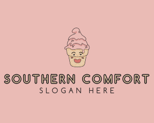 Melting Ice Cream Cone  logo design