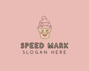 Melting Ice Cream Cone  logo design