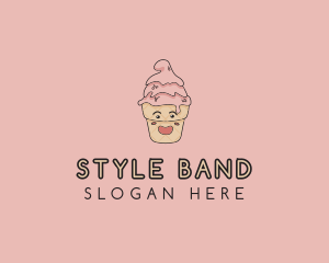 Melting Ice Cream Cone  logo design