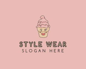 Melting Ice Cream Cone  logo design