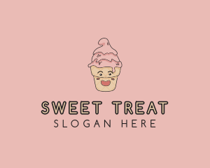 Sundae - Melting Ice Cream Cone logo design