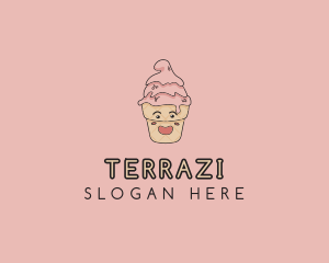 Melting Ice Cream Cone  logo design