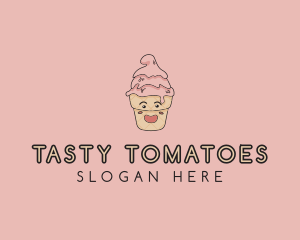 Melting Ice Cream Cone  logo design