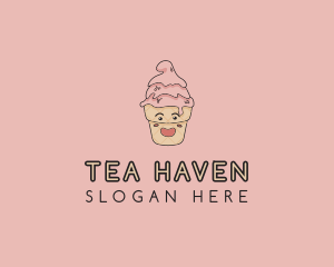 Melting Ice Cream Cone  logo design