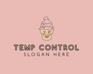 Melting Ice Cream Cone  logo design