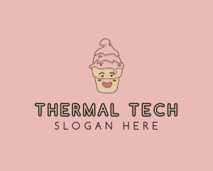 Melting Ice Cream Cone  logo design