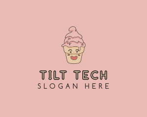 Melting Ice Cream Cone  logo design