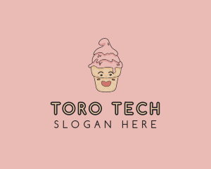 Melting Ice Cream Cone  logo design