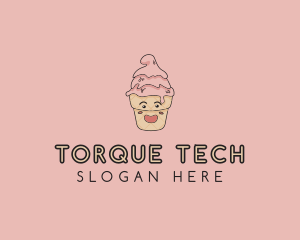 Melting Ice Cream Cone  logo design