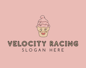 Melting Ice Cream Cone  logo design