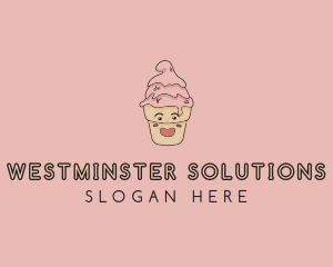 Melting Ice Cream Cone  logo design