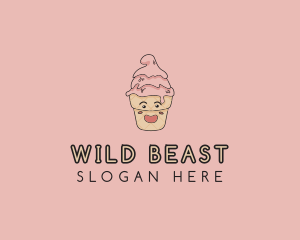 Melting Ice Cream Cone  logo design