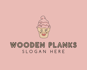 Melting Ice Cream Cone  logo design