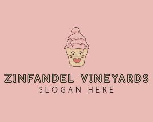 Melting Ice Cream Cone  logo design