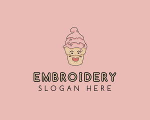 Melting Ice Cream Cone  logo design