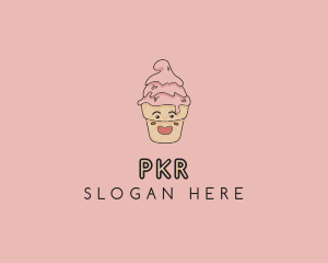 Melting Ice Cream Cone  logo design