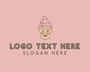 Ice Cream Shop - Melting Ice Cream Cone logo design