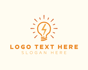 Smart - Lightning Bulb Electricity logo design