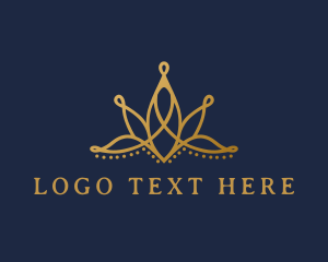 Gold - Elegant Flower Crown logo design