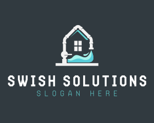 Swish - Home Plumbing Water Pipe logo design