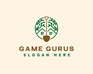 Garden Leaf Shovel Logo