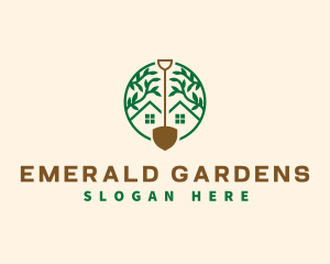 Garden Leaf Shovel logo design