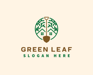 Garden Leaf Shovel logo design