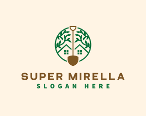 Natural - Garden Leaf Shovel logo design