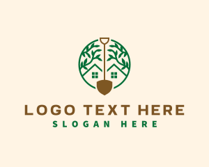 Garden Leaf Shovel Logo