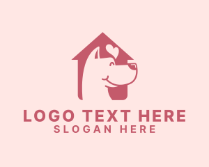 Pup - Pet Dog Love Shelter logo design