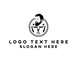Suave - Hipster Man Barber logo design