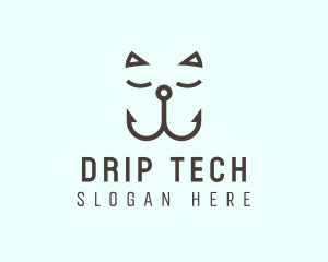 Catfish Cat Hook logo design