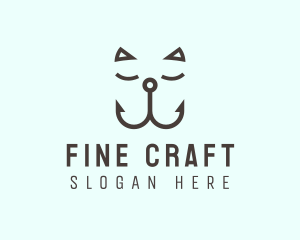 Catfish Cat Hook logo design